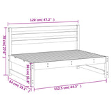 Garden Middle Sofa White 120x80 cm Solid Wood Pine