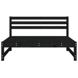 Garden Middle Sofa Black 120x80 cm Solid Wood Pine