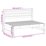 Garden Middle Sofa Black 120x80 cm Solid Wood Pine