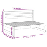 Garden Middle Sofa 120x80 cm Solid Wood Douglas