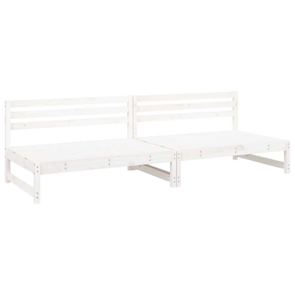 Garden Middle Sofas 2 pcs White 120x80 cm Solid Wood Pine