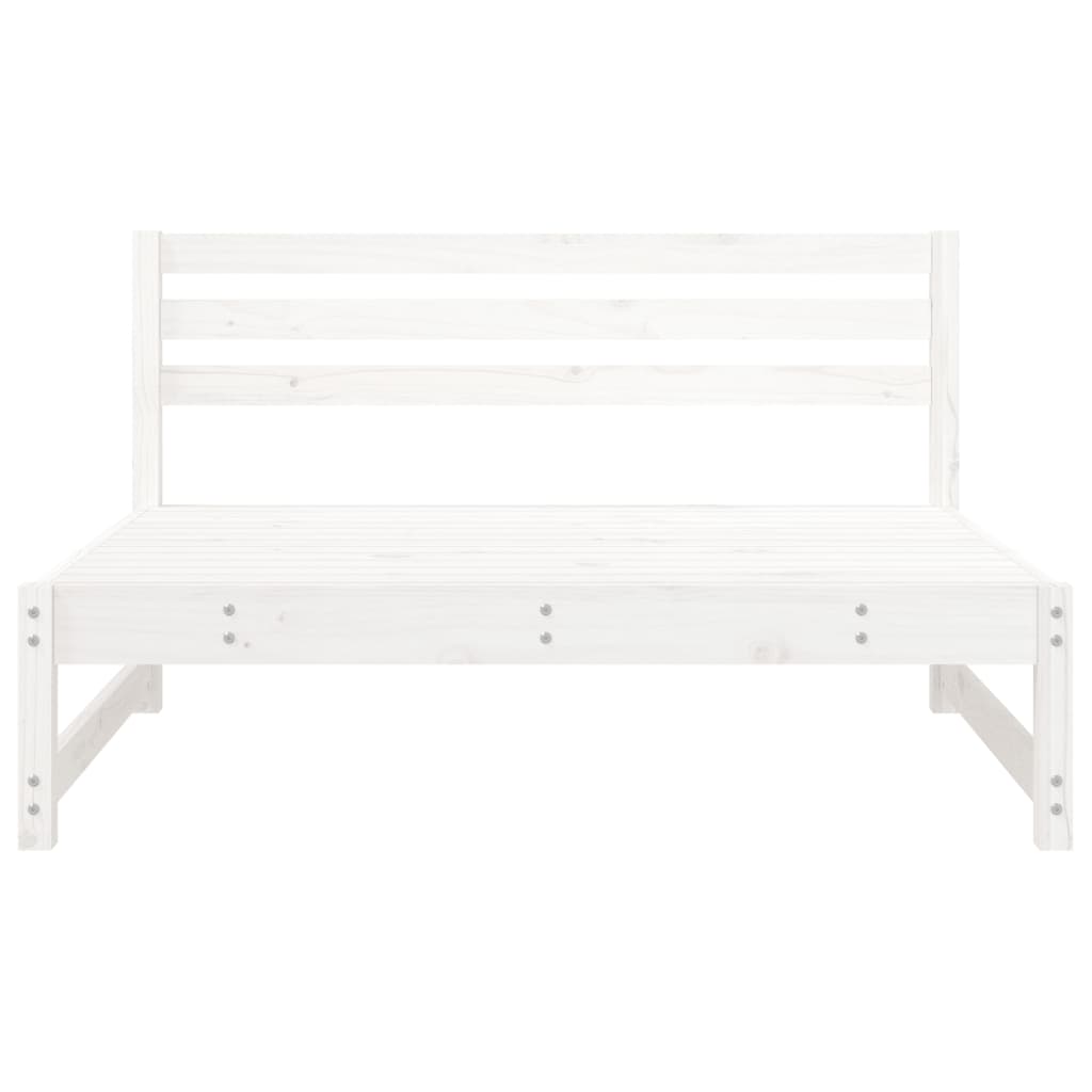 Garden Middle Sofas 2 pcs White 120x80 cm Solid Wood Pine