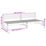 Garden Middle Sofas 2 pcs White 120x80 cm Solid Wood Pine