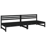 Garden Middle Sofas 2 pcs Black 120x80 cm Solid Wood Pine