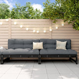 Garden Middle Sofas 2 pcs Black 120x80 cm Solid Wood Pine