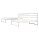 2 Piece Garden Lounge Set White Solid Wood Pine