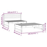 2 Piece Garden Lounge Set Black Solid Wood Pine