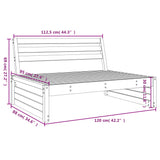 Garden Middle Sofa 120x80 cm Solid Wood Pine