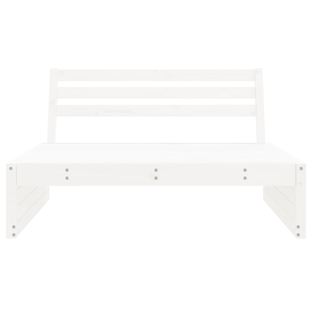 Garden Middle Sofa White 120x80 cm Solid Wood Pine