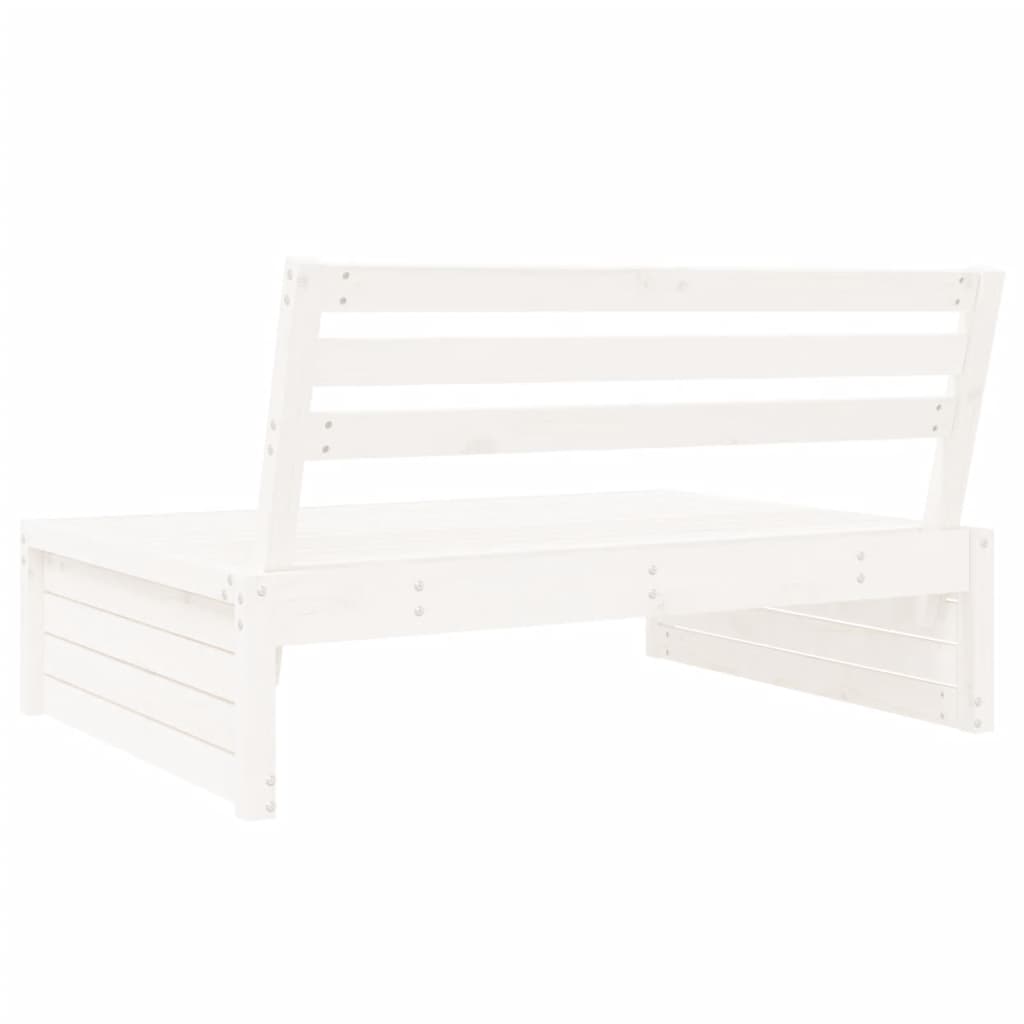 Garden Middle Sofa White 120x80 cm Solid Wood Pine