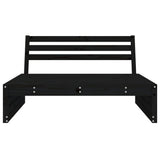 Garden Middle Sofa Black 120x80 cm Solid Wood Pine