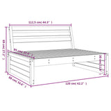 Garden Middle Sofa 120x80 cm Solid Wood Douglas