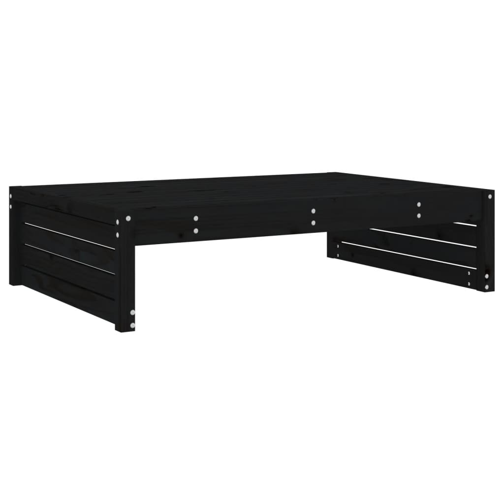 Garden Footstool Black 120x80 cm Solid Wood Pine