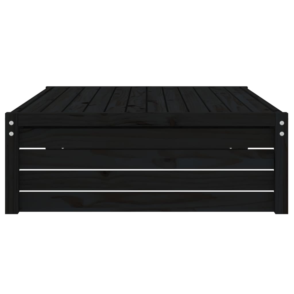 Garden Footstool Black 120x80 cm Solid Wood Pine