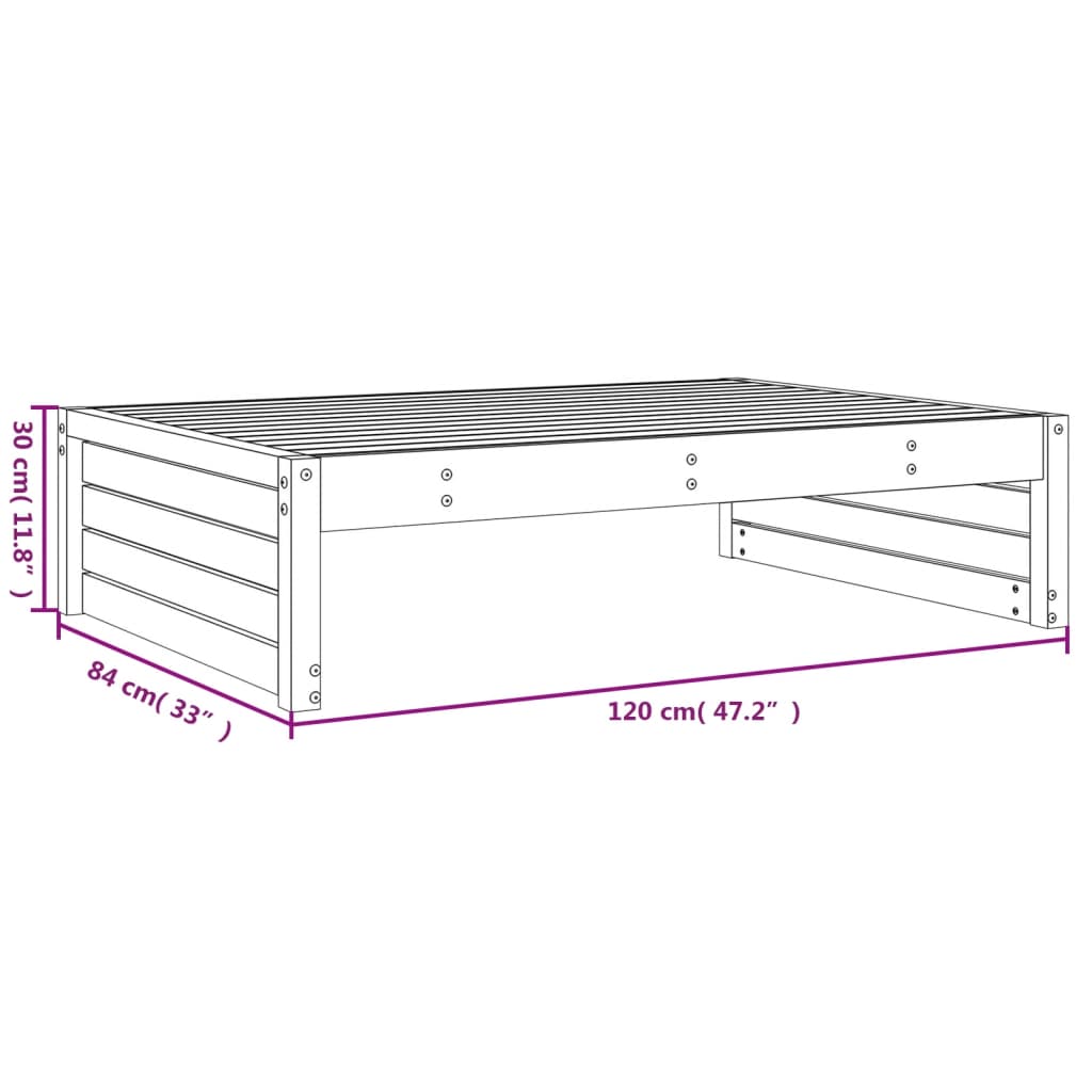 Garden Footstool 120x80 cm Solid Wood Douglas