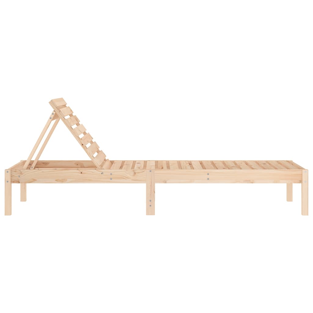 Sun Lounger 199.5x60x74 cm Solid Wood Pine