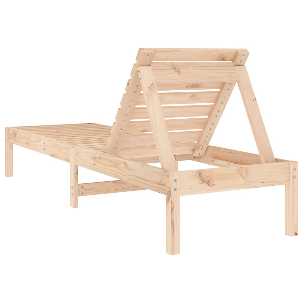 Sun Lounger 199.5x60x74 cm Solid Wood Pine