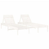 Sun Loungers 2 pcs White 199.5x60x74 cm Solid Wood Pine