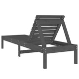 Sun Lounger Grey 199.5x60x74 cm Solid Wood Pine