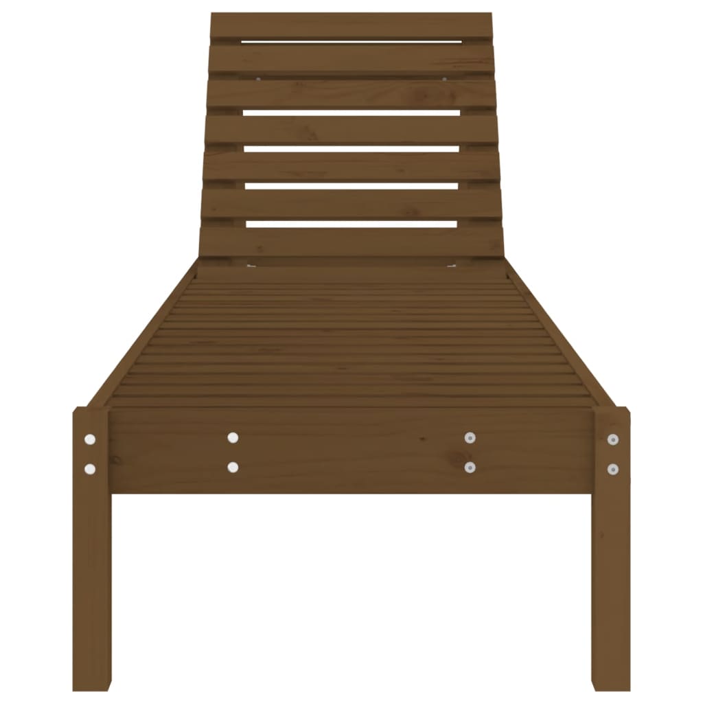 Sun Loungers 2 pcs Honey Brown 199.5x60x74 cm Solid Wood Pine