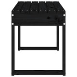 Garden Bench Black 80x38x45 cm Solid Wood Pine