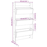 Wall Planter 3-Tier 60x18.5x110 cm Solid Wood Pine