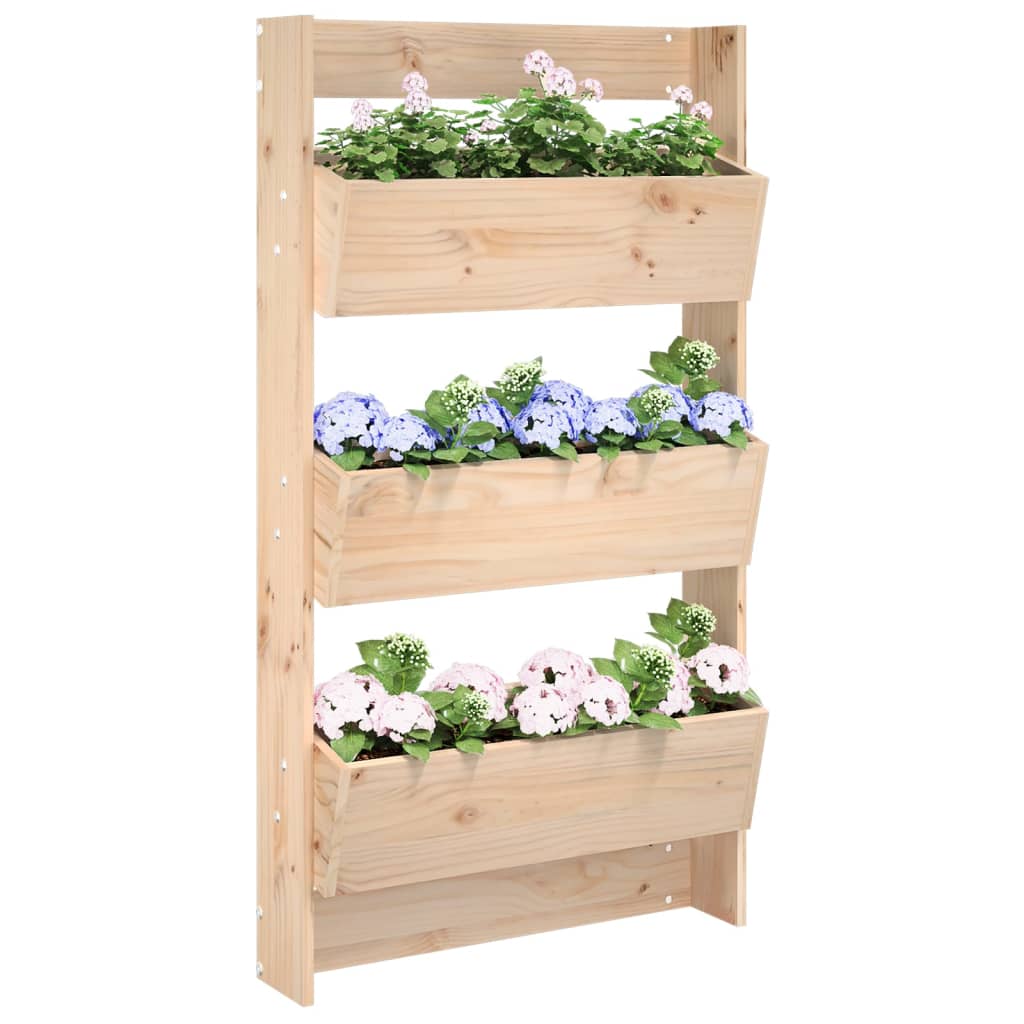 Wall Planter 3-Tier 60x18.5x110 cm Solid Wood Pine