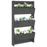 Wall Planter 3-Tier 60x18.5x110 cm Grey Solid Wood Pine