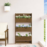 Wall Planter 3-Tier 60x18.5x110 cm Honey Brown Solid Wood Pine