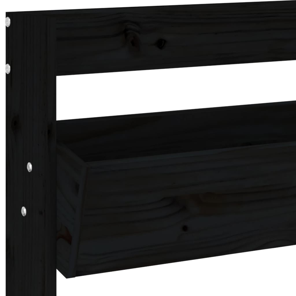 Wall Planter 3-Tier 60x18.5x110 cm Black Solid Wood Pine