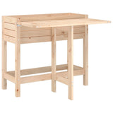 Garden Planter with Folding Tabletop Solid Wood Pine