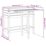 Garden Planter with Folding Tabletop Solid Wood Pine