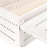 Garden Planter with Folding Tabletop White Solid Wood Pine