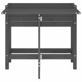 Garden Planter with Folding Tabletop Grey Solid Wood Pine