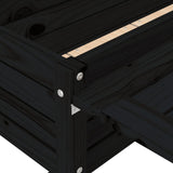 Garden Planter with Folding Tabletop Black Solid Wood Pine