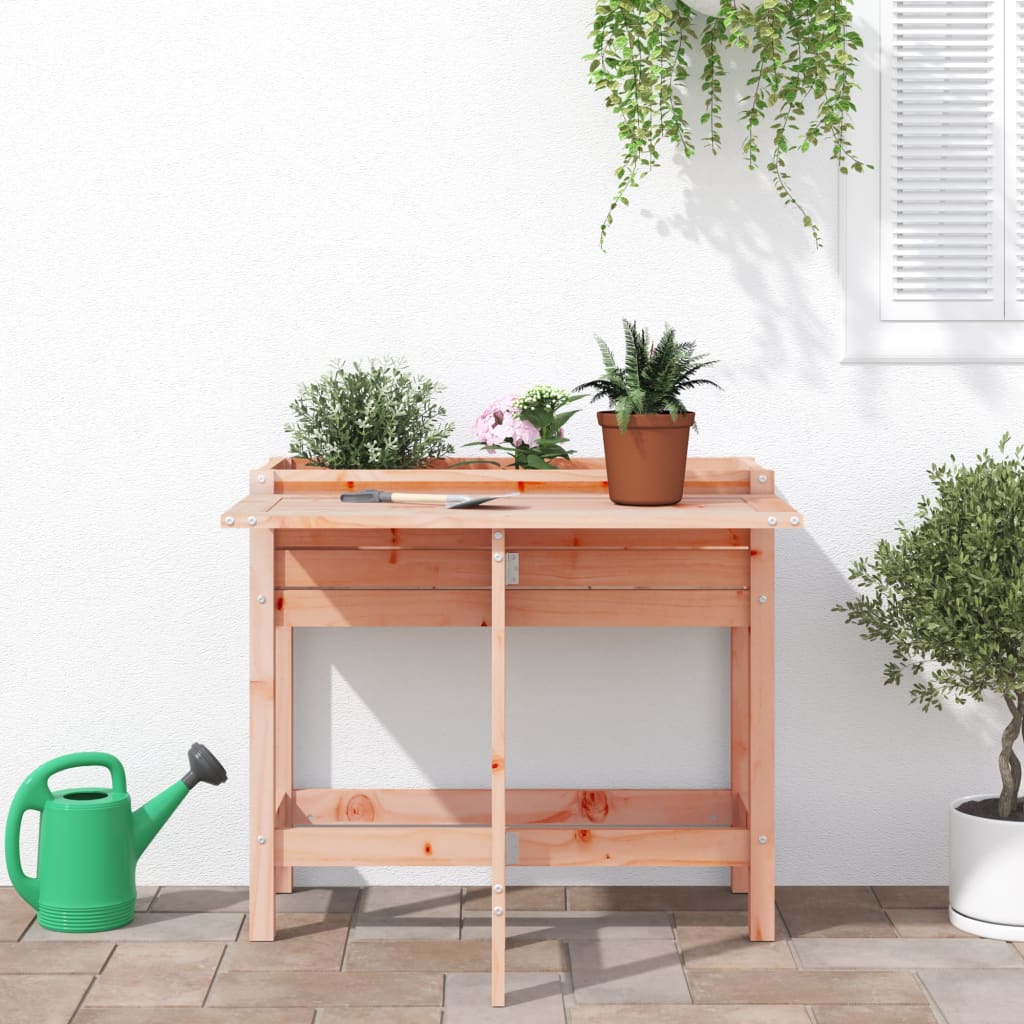 Garden Planter with Folding Tabletop Solid Wood Douglas