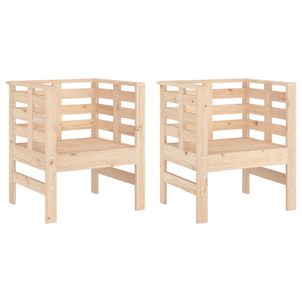 Garden Chairs 2 pcs 61.5x53x71 cm Solid Wood Pine