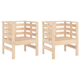 Garden Chairs 2 pcs 61.5x53x71 cm Solid Wood Pine