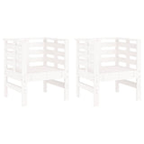 Garden Chairs 2 pcs White 61.5x53x71 cm Solid Wood Pine