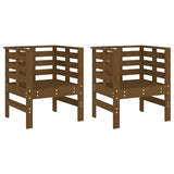 Garden Chairs 2 pcs Honey Brown 61.5x53x71 cm Solid Wood Pine