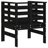 Garden Chairs 2 pcs Black 61.5x53x71 cm Solid Wood Pine