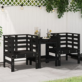 Garden Chairs 2 pcs Black 61.5x53x71 cm Solid Wood Pine