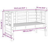 Garden Bench 111.5x53x71 cm Solid Wood Douglas