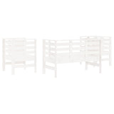 3 Piece Garden Lounge Set White Solid Wood Pine