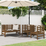 3 Piece Garden Lounge Set Honey Brown Solid Wood Pine