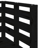 3 Piece Garden Lounge Set Black Solid Wood Pine