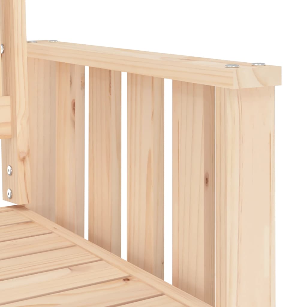 Garden Bench with Table 2-Seater Solid Wood Pine