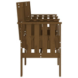 Garden Bench with Table 2-Seater Honey Brown Solid Wood Pine