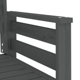 Garden Bench with Table 2-Seater Grey Solid Wood Pine