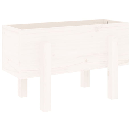 Garden Planter White 62x30x38 cm Solid Wood Pine